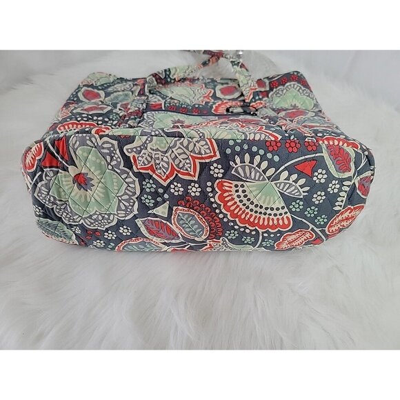 Vera Bradley Floral Nomadic Orginal Tote Bag  Large Gray Green - Picture 7 of 8